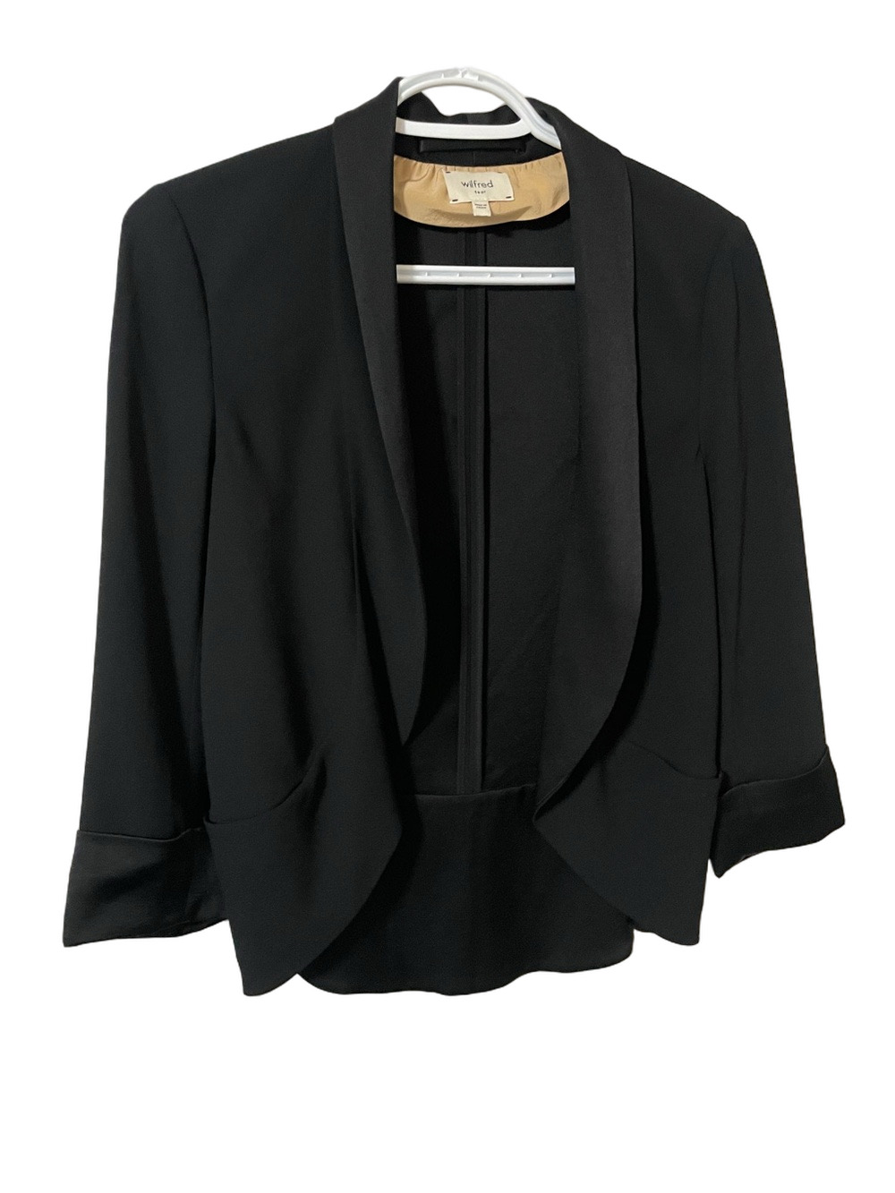 Wilfred Black Open-Front Draped Blazer Size XSmall
